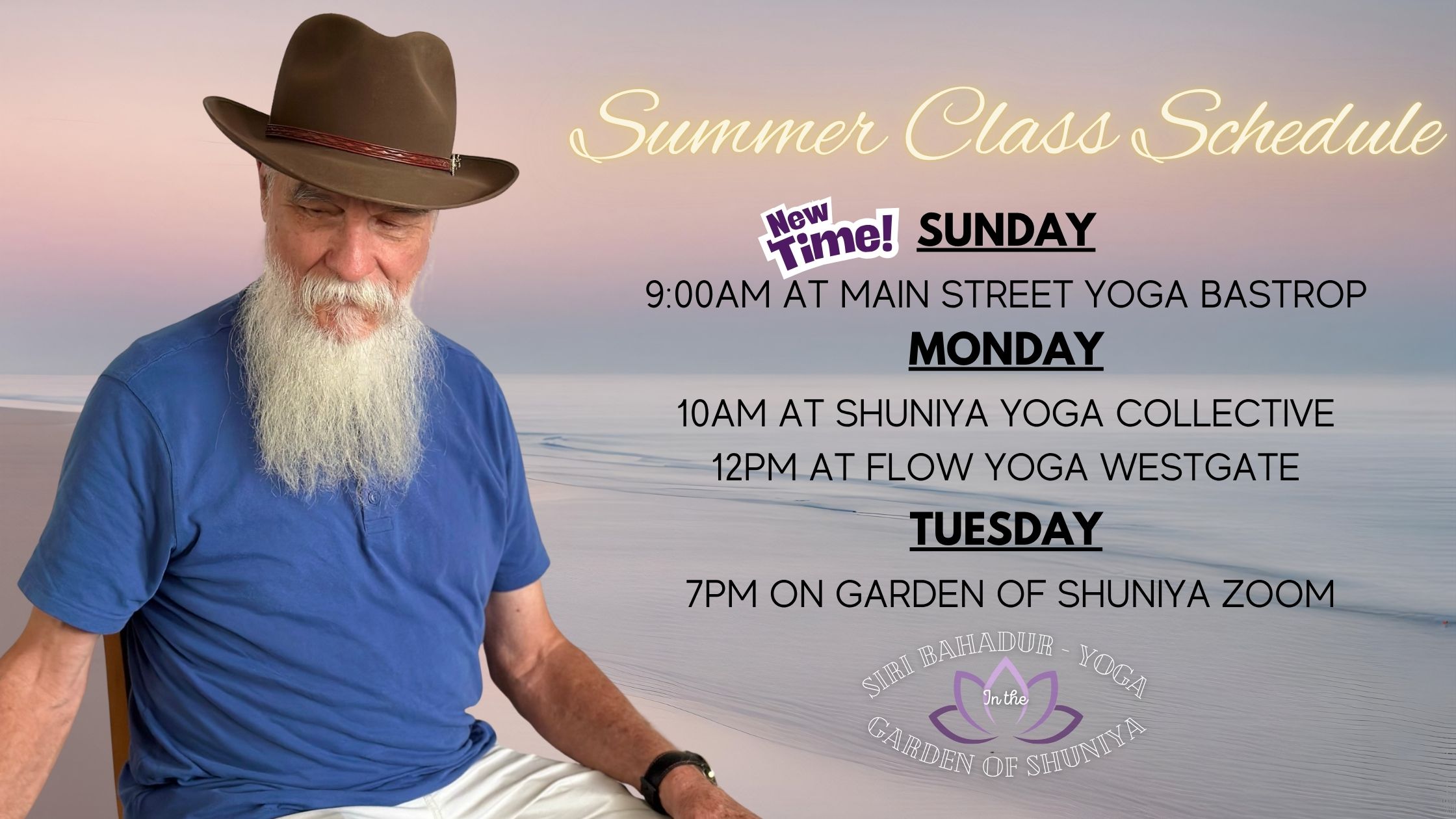 2025 Summer Class Schedule