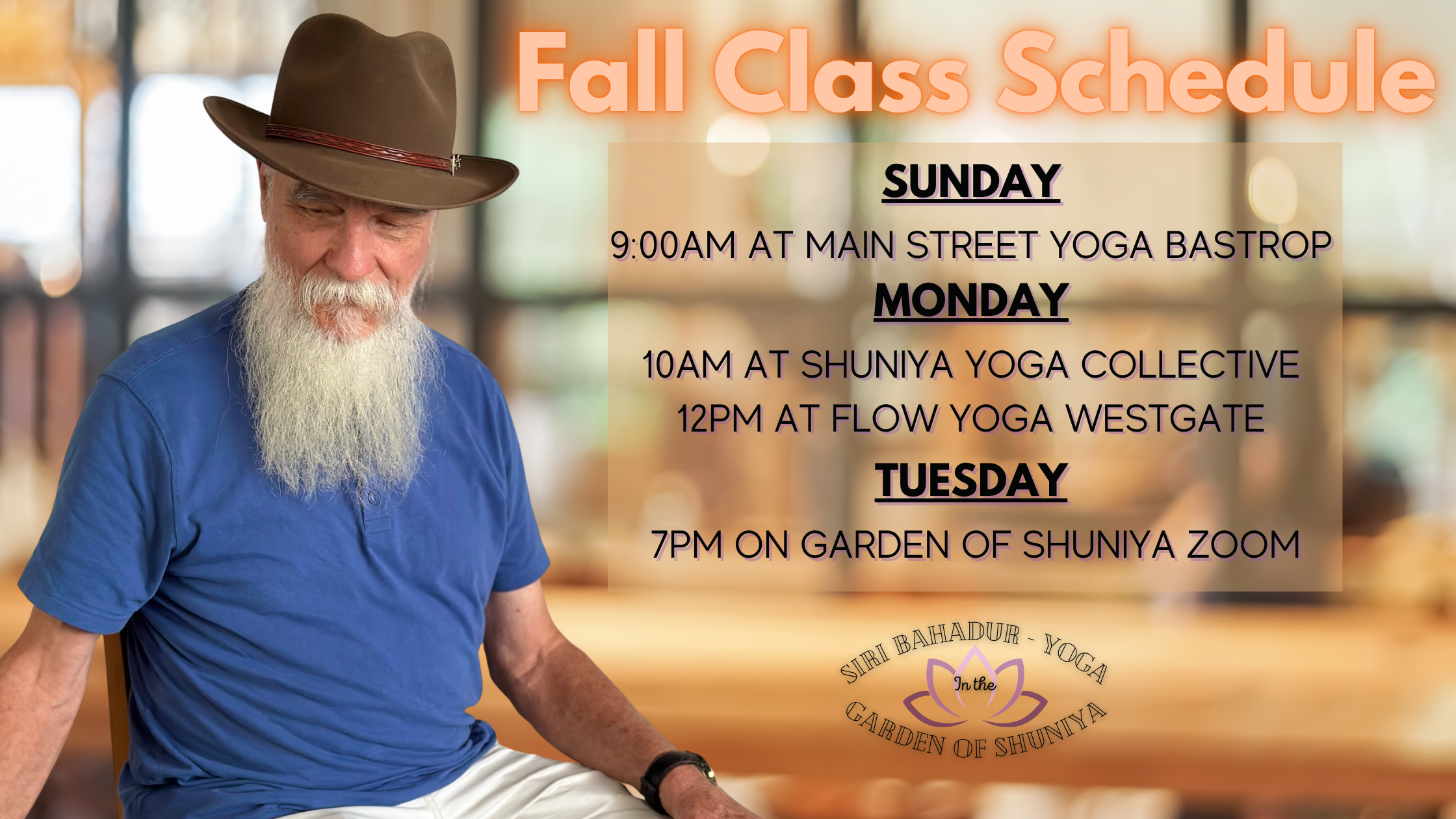 2025 Fall Class Schedule